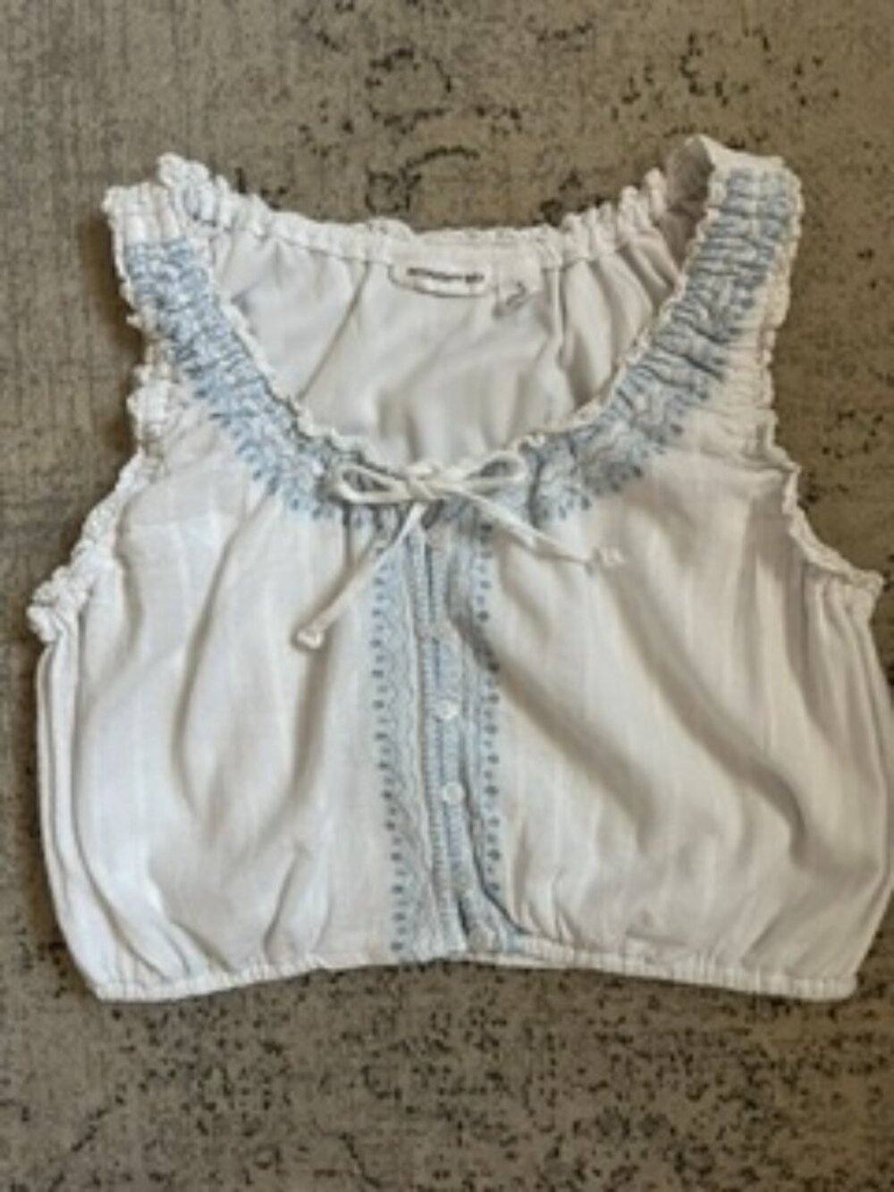🧡3/$15 MIDNIGHT SKY Embroidered Cropped Sleeveless Top Women's S